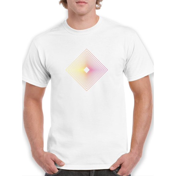 Cool rhombus loop Men White T-Shirt, Male Small
