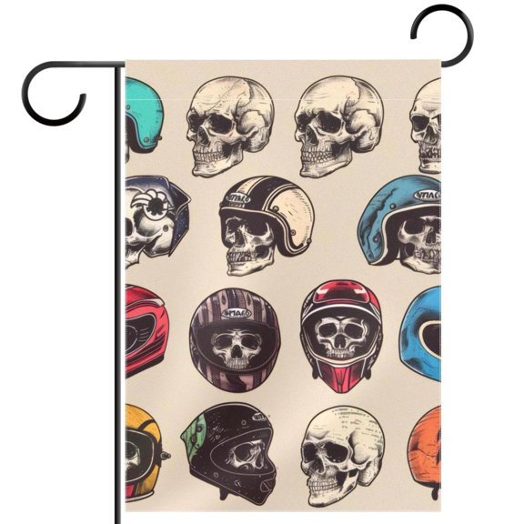 Cool skulls Decorative Garden Flag for All Seasons, 12 x 18 Inch Small Vertical Double Sided Outside Decoration for Yard Farmhouse
