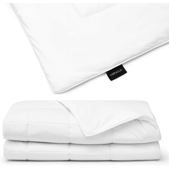 Cool-to-The-Touch Comforter Silver-Treated, Soft, Breathable Fabric Lightweight, Cozy Bedding Designed for Hot Sleepers Queen Size Blanket, White