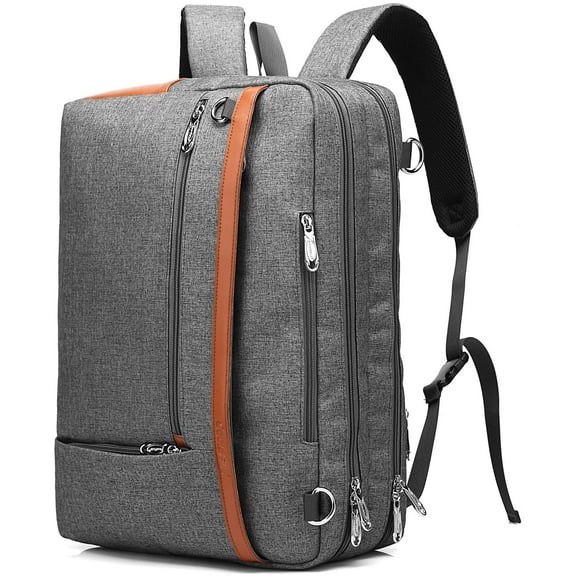 CoolBELL 17.3" Laptop Backpack/Shoulder Bag/Messenger Bag/Briefcase, Multi-functional Travel Rucksack, Convertible Business Handbag for Men/Women (New Grey)