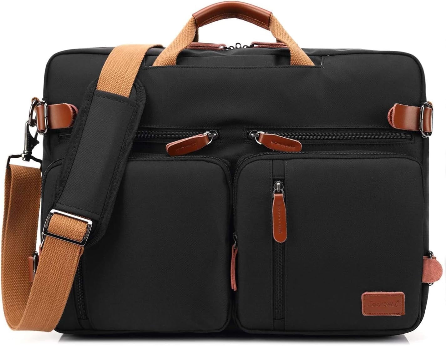 CoolBELL Convertible Backpack Messenger Shoulder Bag Laptop Case Handbag Business Briefcase Multi-Functional Travel Rucksack Fits 15.6 Inch Laptop for Men/Women (Black)