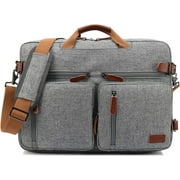 CoolBELL Convertible Backpack Messenger Shoulder bag Laptop Case Handbag Business Briefcase Multi-functional Travel Rucksack Fits 15.6 Inch Laptop For Men/Women Grey
