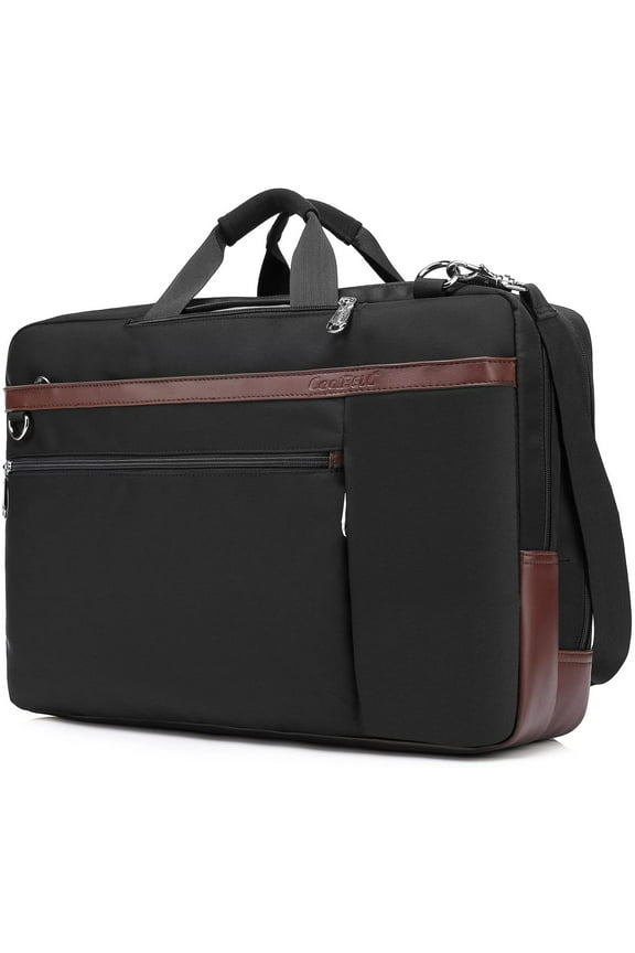 Convertible Backpack Shoulder Bag, Multi-Functional Laptop Case for Business, Travel and Leisure, Fits 17.3 Inch Laptop, Men/Women (Black)