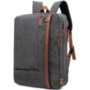 CoolBELL Convertible Backpack Shoulder bag Messenger Bag Laptop Case Business Briefcase Leisure Handbag Multi-functional Travel Rucksack Fits 17.3 Inch Laptop For Men / Women / Travel Dark Grey