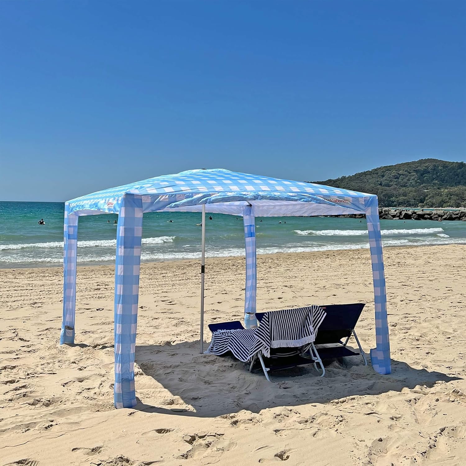 CoolCabana Beach Shade Tent - Easy Setup, UPF 50+ Protection, Large ...