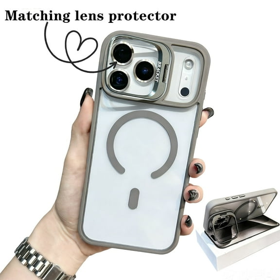 CoolDesignCase Clear MagSafe Built-In Camera Guard Kickstand Lens Phone Case For iPhone Air Cases Protector Wireless Charging MagSafe/Qi Magnetic Car Mount Cover