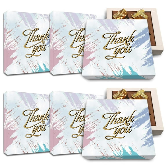 CoolGiftBox Brushstroke design candy box | Thank you to staff | Chocolate in a box gifts Modern gifts for Employee appreciation | Chocolate Gift Sets for coworkers female | Pack of 6