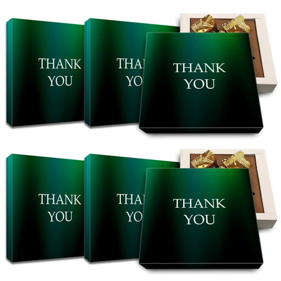 CoolGiftBox Sleek Green Thank You Gift Box | Chocolate Truffles for Coworker appreciation, Promo items for business | Exclusive Recognition Sets | Pack of 6