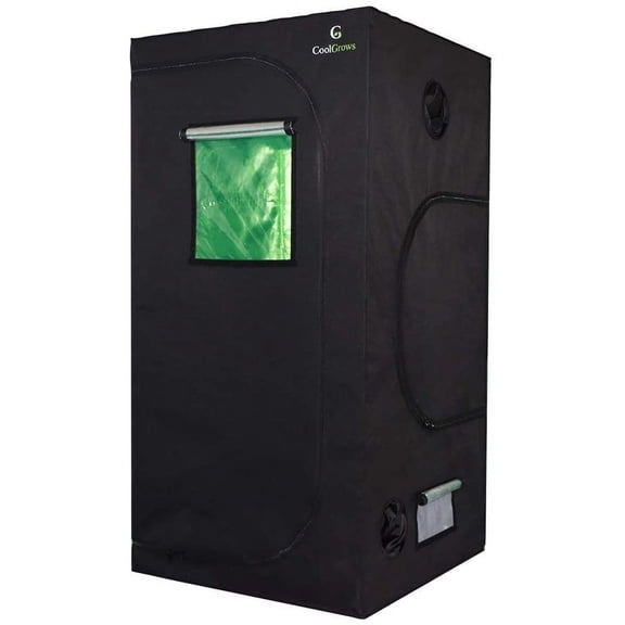 CoolGrows Grow Tent, 3x3x6 Feet Mylar Grow Tent with Obeservation Window and Floor Tray for Indoor Plant Growing (36"x 36" x 72")