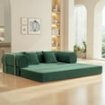 thumbnail image 1 of COOLHUT 78.7" W Combination Sofa, High Rebound Density Sponge Sofa Couch, Two Forms Floor Couch Three Seats Sofa Bed for Living Room, Bedroom, Green, 1 of 13