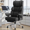 thumbnail image 1 of COOLHUT Big and Tall Office Chair 400LBS, Adjustable Headrest Ergonomic Computer Desk Chair, Executive Leather Chair with Adjustable Armrest, High Back Office Chair Havy Duty Design, Black, 1 of 9
