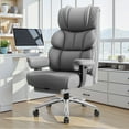thumbnail image 1 of CoolHut Big and Tall Office Chair 400LBS, Adjustable Headrest Ergonomic Computer Desk Chair, Executive Leather Chair with Adjustable Armrest, High Back Office Chair Havy Duty Design, Gray, 1 of 9
