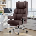 thumbnail image 1 of CoolHut Big and Tall Office Chair 400LBS, Adjustable Headrest Ergonomic Computer Desk Chair, Executive Leather Chair with Adjustable Armrest, High Back Office Chair Havy Duty Design, Coffee, 1 of 8