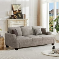 CoolHut Comfy Sofa Couch, Upholstered Deep 3 Seats Sofa for Living Room, Chenille Fabric Sofa Couch with Reovable Cover, Gray