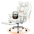 thumbnail image 1 of COOLHUT Big and Tall Office Chair 500LBS Wide Seat Ergonomic Computer Desk Chair, PU Leather Executive Office Chair with Footrest, Adjustable Task Chair Lumbar Back Support 8 Hour, White, 1 of 14