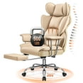 thumbnail image 1 of COOLHUT Big and Tall Office Chair 500LBS Wide Seat Ergonomic Computer Desk Chair, PU Leather Executive Office Chair with Footrest, Adjustable Task Chair Lumbar Back Support 8 Hour, Khaki, 1 of 14