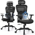 thumbnail image 1 of COOLHUT Ergonomic Office Chair, High Back Desk Chair, Breathable Mesh Computer Chair with Lumbar Support, Comfy Foam Cushion Home Office Chair, 300lbs, Black, 1 of 9