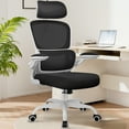 thumbnail image 1 of COOLHUT Ergonomic Office Chair, High Back Mesh Desk Chair with Lumbar Support and Adjustable Headrest, Home Office Chair, Computer Gaming Chair, 300lbs, White, 1 of 11