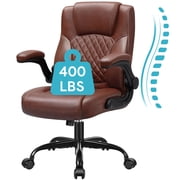 COOLHUT Leather Office Chair, Big and Tall Office Chair 400LBS Wide Seat Ergonomic Computer Desk Chair High Back Executive Leather Chair Adjustable Task Chair L
