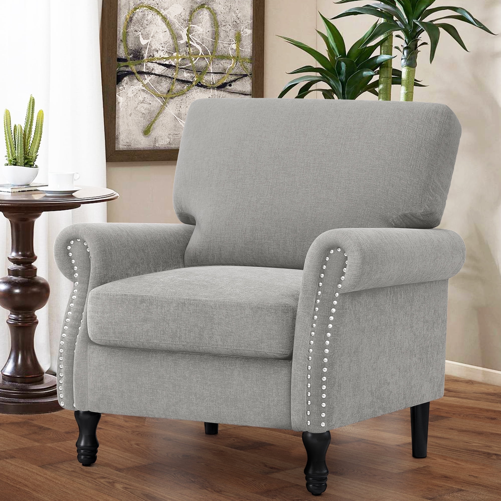Coolhut Modern Accent Armchair, Upholstered Linen Fabric Chair