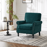 COOLHUT Modern Accent Chair Armchair, Linen Fabric Upholstered Comfy Single Sofa with Solid Wood Frame for Living Room, Green