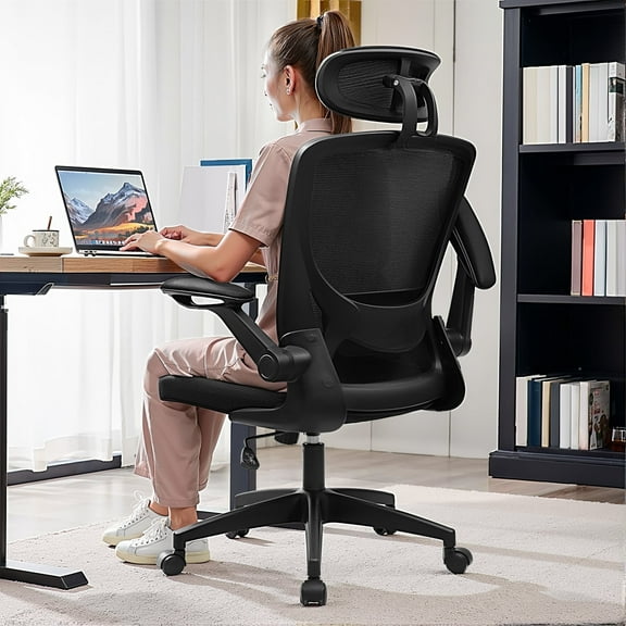 COOLHUT Office Chair Ergonomic Desk Chair, High Back Gaming Chair, Big and Tall Reclining Comfy Home Office Chair Lumbar Support Breathable Mesh Computer Chair Adjustable Armrests 400LBS (Black)