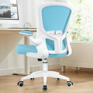 CoolHut Office Chair with Lumbar Support and Flip-up Arms, Ergonomic Desk Chair, Blue