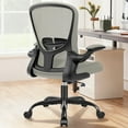 thumbnail image 1 of COOLHUT Office Chair, Ergonomic Desk Chair with Adjustable Lumbar Support, High Back Mesh Computer Chair with Flip-up Armrests-BIFMA Passed Task Chairs, Executive Chair for Home Office，Gray, 1 of 12
