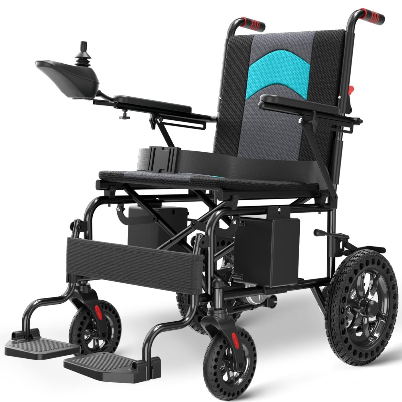 COOLHUT Electric Wheelchair 20+ Miles Travel Range, Portable Electric Wheelchair for Adults, Smart Motorized Lightweight Foldable Electric Wheelchair with 360° Joystick
