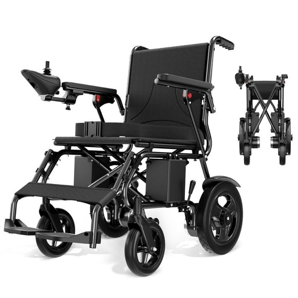 COOLHUT Electric Wheelchair 20+ Miles Travel Range, Portable Electric Wheelchair for Adults, Smart Motorized Lightweight Foldable Electric Wheelchair with 360° Joystick