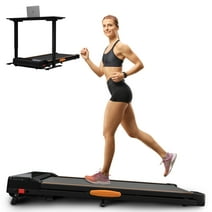 CoolHut Under Desk Treadmill with Incline, 4 in 1 Walking Pad Portable Treadmill for Walking, Running, 2.5HP Low-Noise Motor, LED Display, and Remote Control, Black, 265lbs