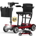 thumbnail image 1 of COOLHUT Ultra Lightweight 4 Wheel Mobility Scooter for Seniors (only 50lbs), 25+ Miles Travel Dual Battery Mobility Scooters, Aluminum Electric Folding Wheelchair Device, Red, 1 of 11