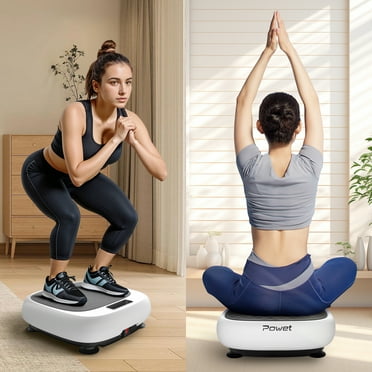 CoolHut Vibration Plate Exercise Machine, Mini Whole Body Workout Wave Vibration Plate with Loop Bands & Remote, Vibration Plate for Weight Loss, Shaping, Toning, White