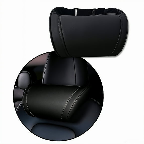 CoolKo Car Headrest Neck Pillow Support Memory Foam Ergonomic Design Accessory for Driving Seat Fatigue Relief Compatible with Tesla Model S X 3 Y & Cybertruck - 1 Piece