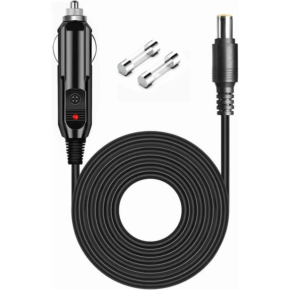 CoolStuf 6.6FT 16AWG DC Car Charging Cable for BLUETTI Portable Power Station, UL Listed 12V-24V Car Charger Cord with 15A Fuse & LED Indicator, 8mm DC Plug Compatible with EB3A EB70 EB70S AC50S Goal
