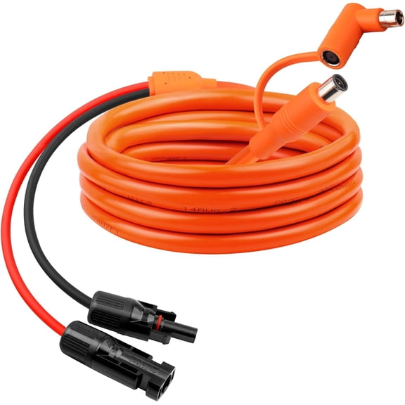 CoolStuff 10FT Solar Panel Connectors to DC 8mm Adapter Cable,12AWG+14AWG Solar Cable Cord with DC8020/7909,Compatible with Jackery, Anker,GZ Yeti,BLUETT Portable Power Statio,Solar Generator