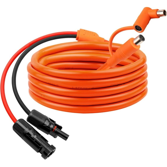 CoolStuff 10FT Solar Panel Connectors to DC 8mm Adapter Cable,12AWG+14AWG Solar Cable Cord with DC8020/7909,Compatible with Jackery, Anker,GZ Yeti,BLUETT Portable Power Statio,Solar Generator