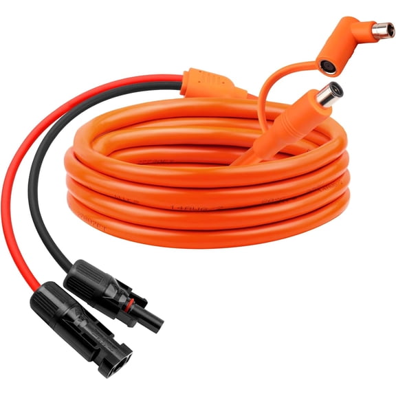 CoolStuff 10FT Solar Panel Connectors to DC 8mm Adapter Cable,12AWG+14AWG Solar Cable Cord with DC8020/7909,Compatible with Jackery, Anker,GZ Yeti,BLUETT Portable Power Statio,Solar Generator