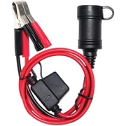 CoolStuff 12FT 12V Female Car Socket Extension Cord with Battery Alligator Clips Car Battery Clip-on Extension Cable, 15A Fuse 12FT