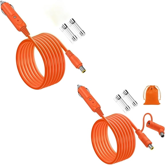 CoolStuff 14AWG 6.6FT/2M Car Charging Cable for Jackery Portable Power Station,Cigarette Lighter DC Adapter Cord with 2x DC 7909 Adapters,Compatible with Jackery Explorer 3000/2000/1500/1000/550/300