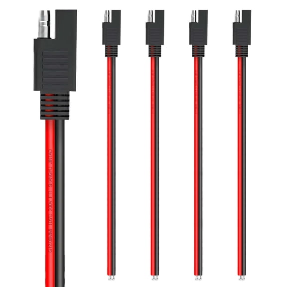 CoolStuff 1FT 12AWG 2-Pin SAE Quick Connector Extension Cable,12V Disconnect Power Plug, UL 1015 Certified,for Solar Panels, Motorcycle, Vehicle, Tractor Battery 5Pcs