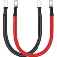thumbnail image 1 of CoolStuff 2 AWG Battery Cable 2AWG Gauge Pure Copper Battery Inverter Cables with 3/8 in Lugs Both Ends Power Inverter Wire Set for Automotive Solar Marine Boat RV Car Motorcycle Red and Black (1FT), 1 of 7