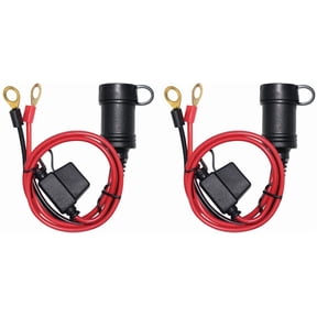 CoolStuff [2 PACK] 3FT 12V Female Socket Battery Eyelet Ring Terminal 12volt Extension Cord Outlet Adapter Plug Power Supply Car Electrical Dc Charger Accessory Connector Kit 10Fuse