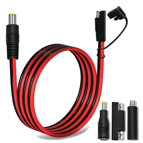CoolStuff SAE to DC Adapter for Jackery Solar Panel, to DC5521 Connector with Polarity Adapter DC8/5.5/4.0/3.5mm for Explorer Series 14AWG 2FT