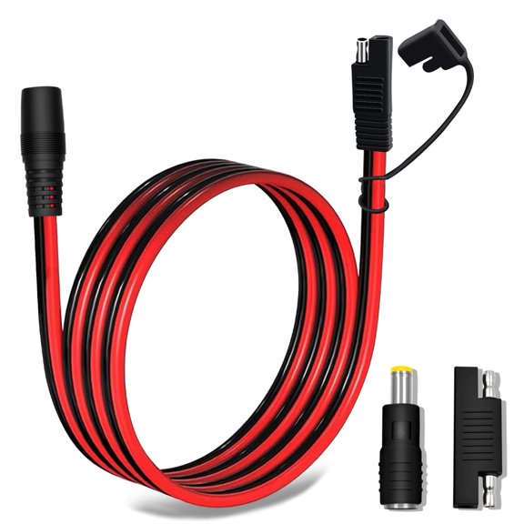 CoolStuff SAE to DC Adapter for Jackery Solar Panel, to DC5521 Connector with Polarity Adapter DC8/5.5/4.0/3.5mm for Explorer Series 14AWG 2FT