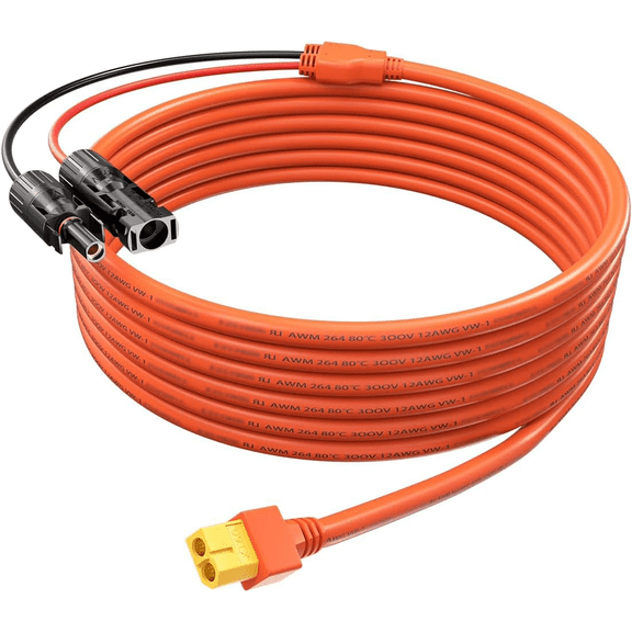 CoolStuff 6.6FT Solar to XT60 Connector Charge Extension Cable 12AWG M-C-4 to XT60 Adapter Solar Cable for ECOFLOW RIVER & DELTA Series Portable Power Station,Solar Generator,RV Foldable Solar Panel