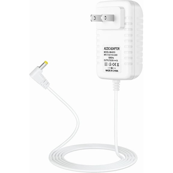 CoolStuff Security-01 DC 6V 1A Power Supply Adapter for Omron Healthcare Blood Pressure Monitor 5 Series 7 Series 10 Series,6 Volt Charger Hem-ADPTW5 Replacement Cord,6.4FT,White