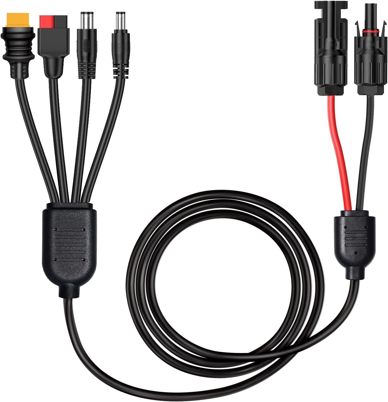 CoolStuff Solar Panel Charge Cable 6.6FT 14AWG Solar Connector to Anderson, DC5521, DC7909, XT60 Adapter for Battery Pack Power Station Solar Generator