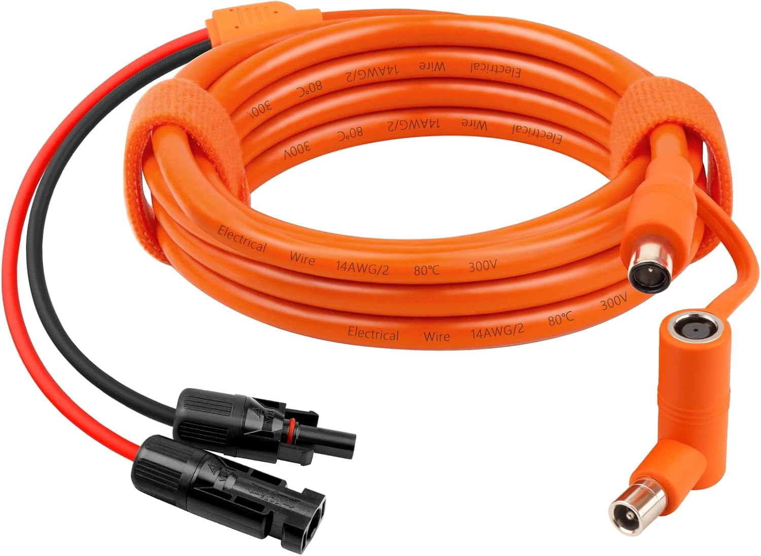 CoolStuff Solar Panel to DC 8mm Adapter Cable 6FT, Solar Connector to DC7909/8020 Male Plug Extension Cord, 12AWG+14AWG Tinned Copper Wire Compatible with Portable Power Station