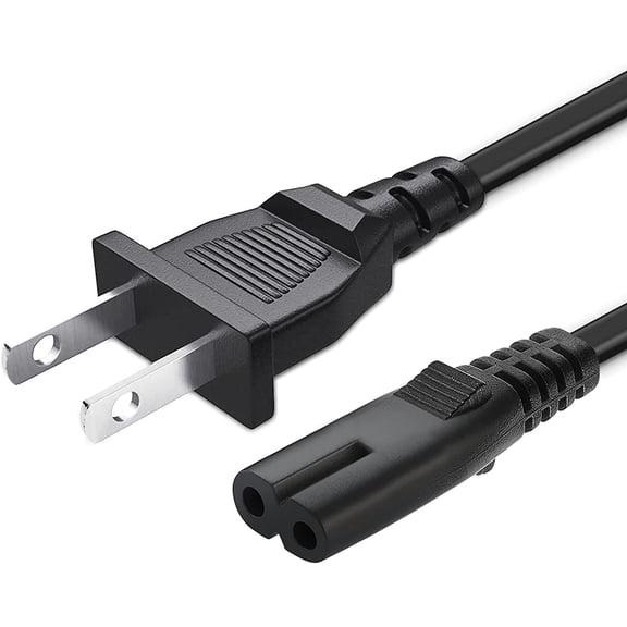 CoolStuff Universal 2-Prong AC Power Cord - Compatible with Party Speakers, Roku Smart Soundbars & Smart TVs (32"-85") Replacement Cable